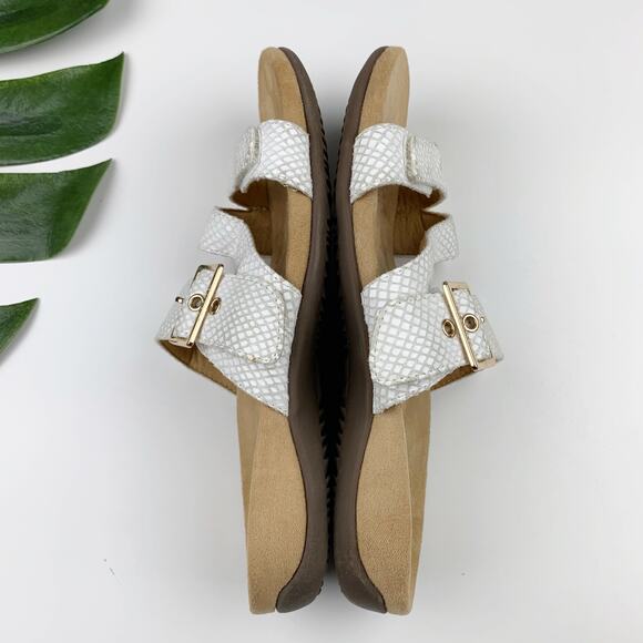 Vionic Skylar Sandals White Snakeskin Adjustable Straps Comfort Women's 7 - Picture 6 of 8